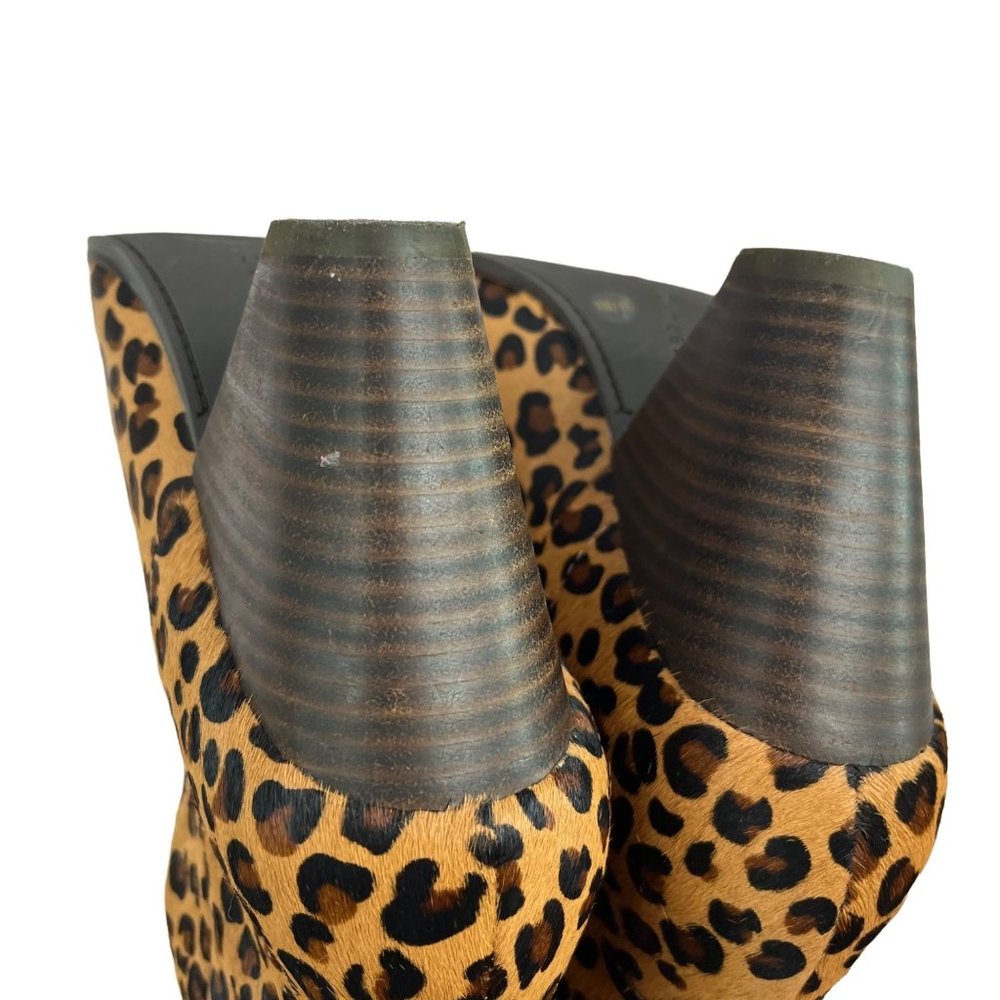 Lucky Brand Munise Leopard Print Calf Hair Booties Slip On Size 9 - Picture 6 of 10